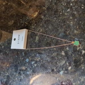 NWT/NIP: ✨ J. CREW 🍀FOUR LEAF CLOVER🍀 gold tone 💛PAVE💛 necklace -- so cute!